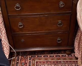 3 drawer wood chest - $90.