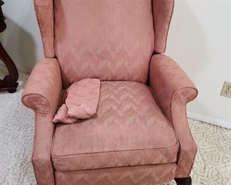 Pink Queen Anne recliner