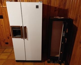 Gun safe and vintage refrigerator
