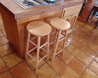Pair of stools solid maple
