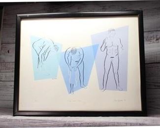 In the Locker Room by Sean Michael 96 Adult Art Nude Drawing Limited Edition