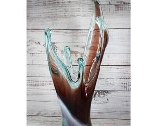 Large Murano Style Home Decor Blown Abstract Art Glass Vase