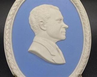 Limited Edition Wedgwood Jasperware Richard Nixon Silhouette Plaque