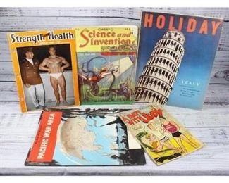 Lot of Vintage Publications DC Comics, Science Invention, Fitness, Travel,  War