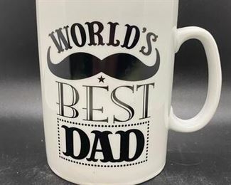 Worlds Best Dad Mustache Ceramic Coffee Mug Extra Large Cup