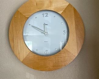 Round blond wood clock 