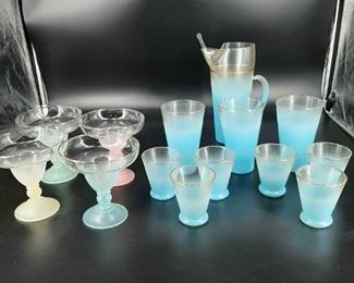 Colorful Frosted Glassware