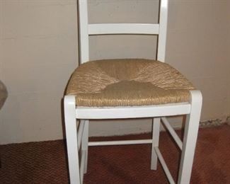 white wood rush seat bar stool $45.00