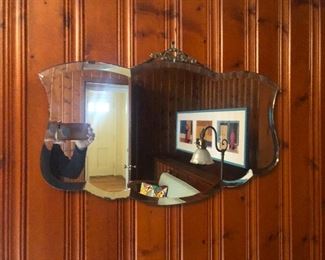 antique beveled wall mirror 
