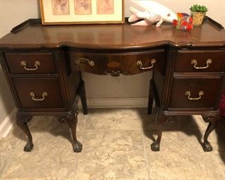 antique writing desk with cute li'l paws