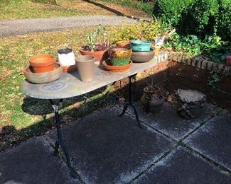 iron base garden table