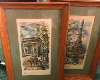 these are vintage French original watercolor street art. you will have t fight me for this
