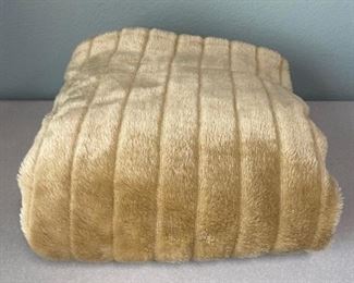 Beige Soft Fleece Throw Lap Blanket