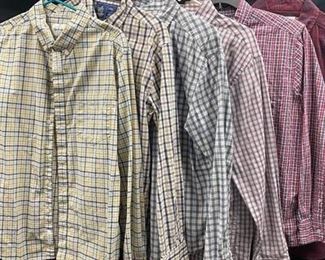 Lot of 6 Mens Long Sleeve Button Front Business Casual Dress Shirts Medium Large