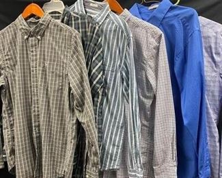Lot of 6 Mens Long Sleeve Casual Dress Shirts Button Front Medium Large