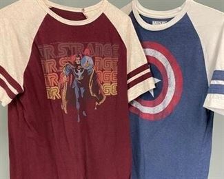Marvels Dr. Strange  Captain America Distressed Style Graphic Tshirts