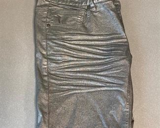 Silver Metallic Skinny Fit 32x32 Denim Jeans INC International Concepts