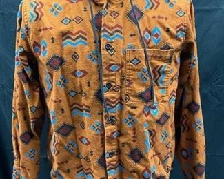 Southwestern Button Up Long Sleeve Hooded Shirt No Tags