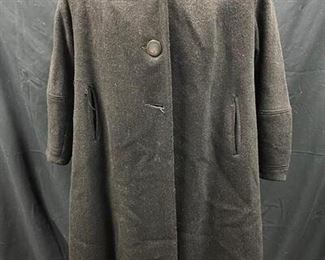 Vintage Black Wool Felt Swing Coat