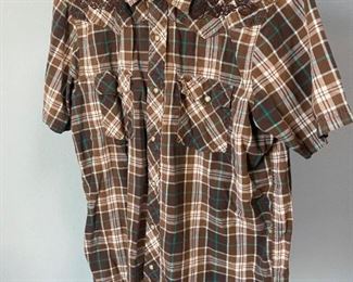 Vintage by Route 66 Plaid Western Wear Snap Front Shirt