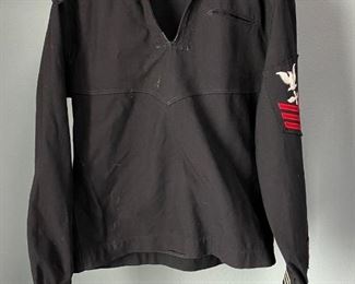 Vintage Navy Sailor Jumper Shirt with Insignia Patches 42R