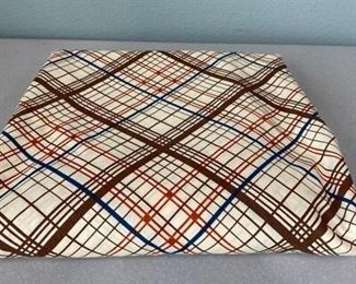 Vintage Queen Size Plaid Fitted Bottom Sheet