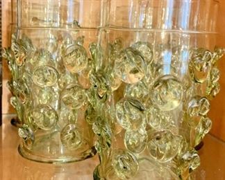 30. Juliska Glassware, Set of Five Florence Pale Green 5" Tumbler Glasses