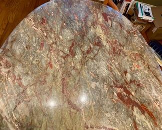 21. Roche-Bobois Grigio Rosato Oval Stone Top Dining Table w/ Stone Base (78" x 41" x 29")