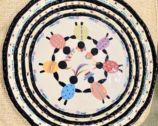 80. Ceramic Round Platter by Lowe 2000 (16")