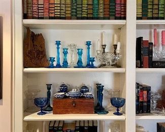 Candlesticks of all shapes and styles, tea sets, wooden boxes, hard back books, and so much more …
