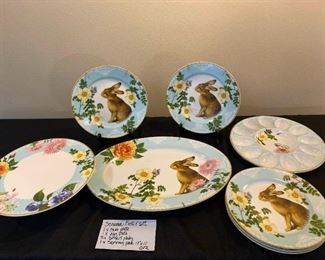 012 William Sonoma Spring Garden Bunny Plates And More