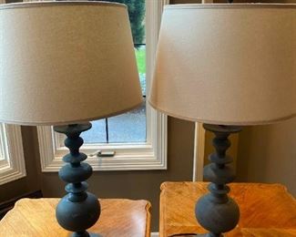 038 Pair Metal Pottery Barn Table Lamps