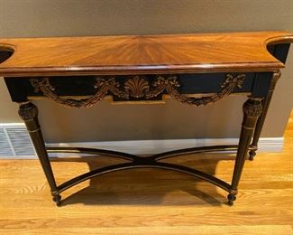 040 Heritage Black and Gold Accented Console Table