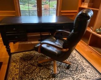 042 Ballard Designs Black Desk And Chair