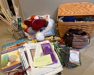 049 Longaberger Basket And Knitting Supplies