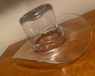 060 Blenko Handcrafted Glass Cowboy Hat Ice Bucket