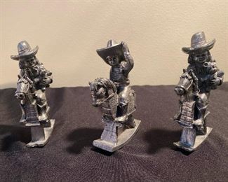 090 Michael Ricker Pewter Figurine on Rocking Horse