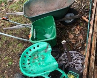 413 Wheel Barrow With Scott Turf Builder And Garden Chair