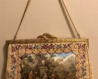 Antique Silk Petit Point Evening Bag
