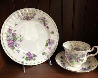 Vintage Royal Albert Violets February Flower Of The Month Fine China (England)