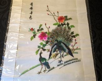 Vintage Embroidery On Silk Lot 1 - NEW!