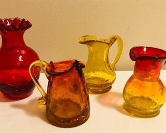 Vintage Crackle Glass Collection