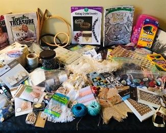 Large Craft Lot - Buttons Beads & More!