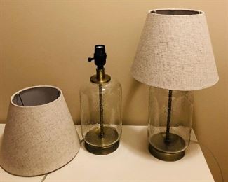 Brushed Gold Bubble Glass Lamps