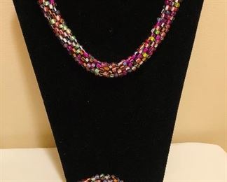 Artisan Czech Glass Bead Necklace & Bracelet