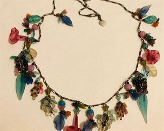 Authentic Lucy Isaac Sterling & Glass Necklace