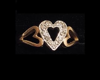14K Gold Heart Ring (2.0 Grams)