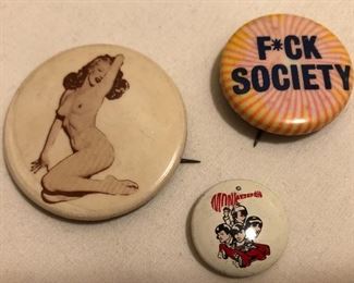 Vintage Novelty Button Pins 