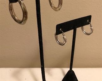 Sterling Silver Hoop Earrings (9.1 Grams) 