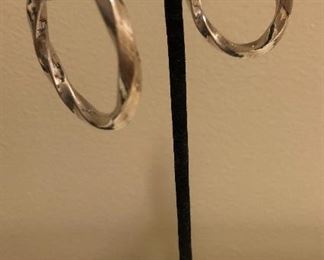 Sterling Silver Italian Hoop Earrings (8.1 Grams) 